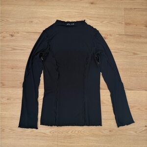 Rodebjer Black Rib Jersey Long Sleeve Top